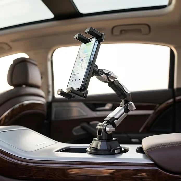 Adjustable Car Cup Holder Phone & Tablet Mount – 360° Rotating Universal Stand
