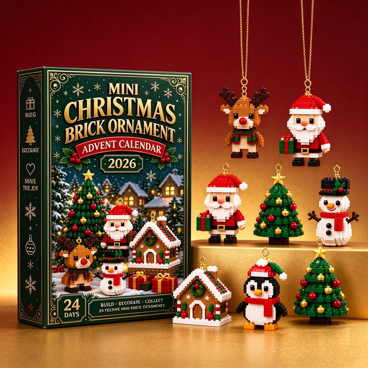 2026 Mini Christmas Brick Ornament Advent Calendar