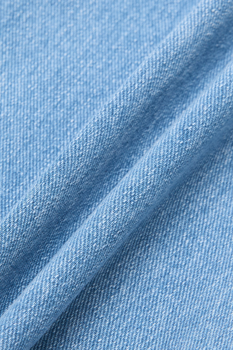 Wash Stitch Detail Mid Waist Straight Leg Jeans