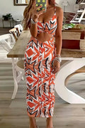 Allover Print Ruched Cut Out Maxi Dress
