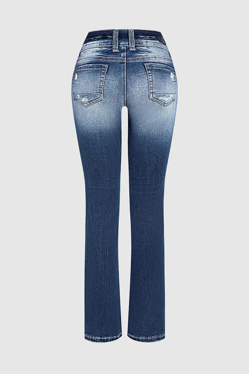 90s Vintage Slant Pocket Mid Waist Bootcut Jeans
