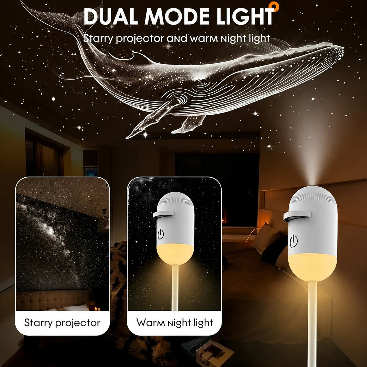 🔥LAST DAY 49% OFF-3-in-1 Galaxy Projector Night Light