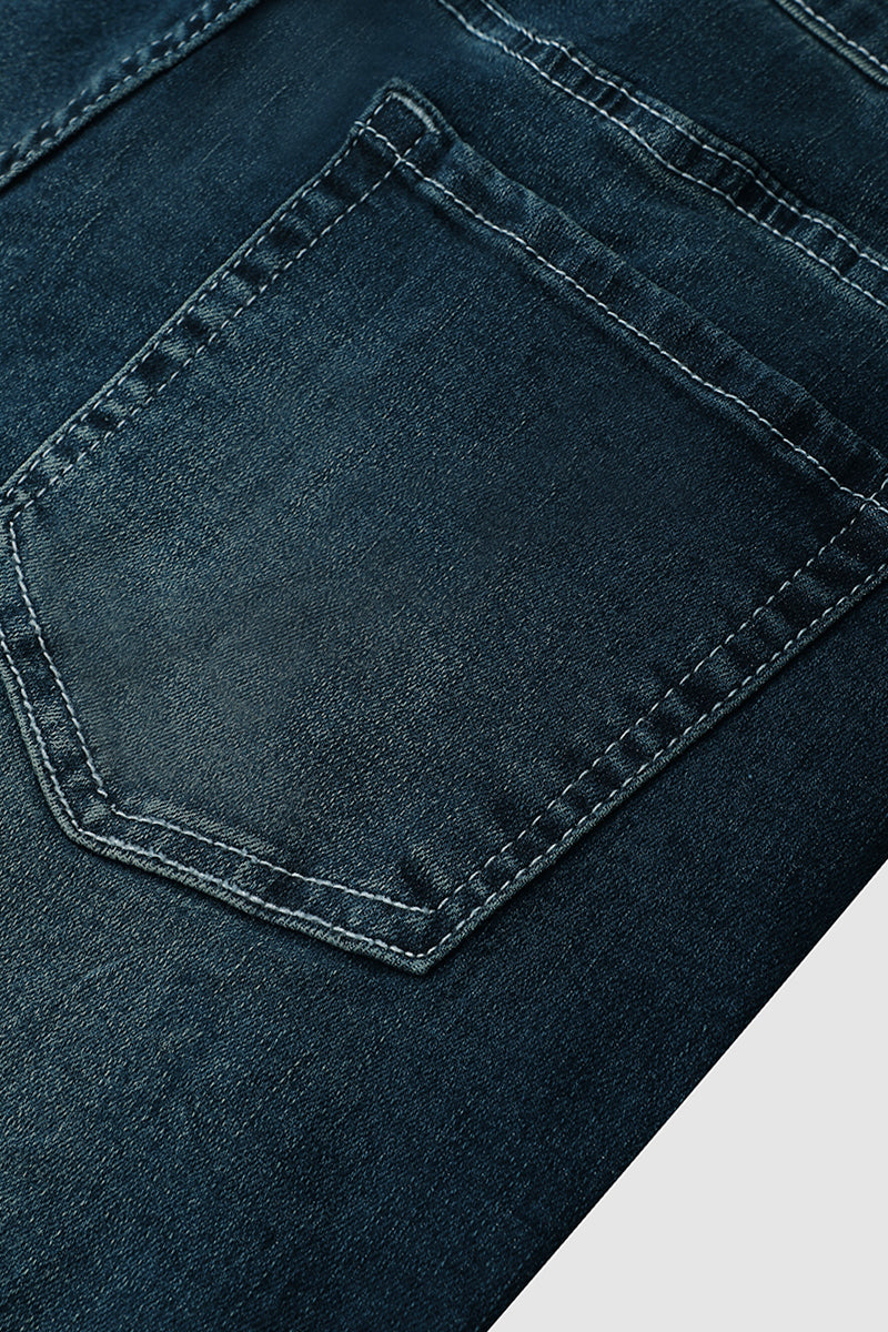 Button Up Roll Hem Low Waist Straight Leg Jeans
