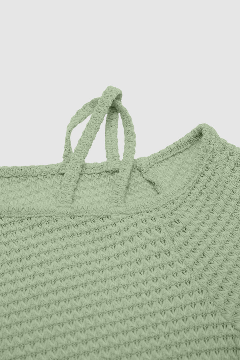 Solid Waffle Knit Asymmetrical Neck Batwing Sleeve T-Shirt