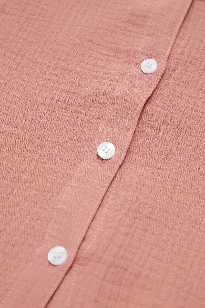 Solid Patch Pocket Roll Sleeve Shirt