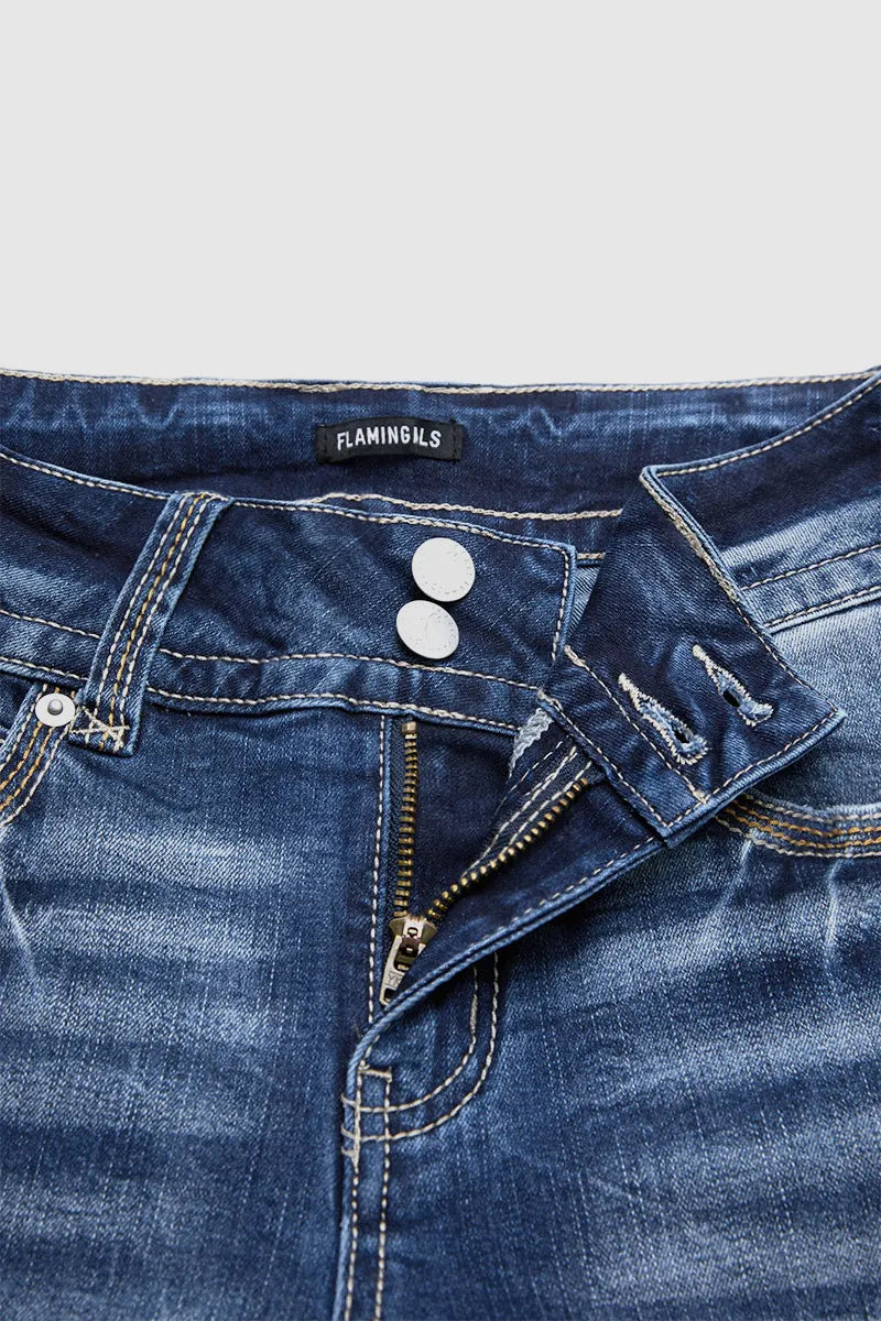 90s Vintage Slant Pocket Mid Waist Bootcut Jeans