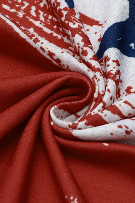 American Flag Print V Neck Tank Top