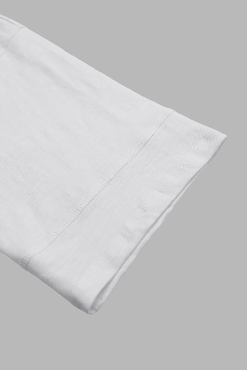 Solid Stitch Detail Round Neck Three Quarter Length Sleeve T-Shirt
