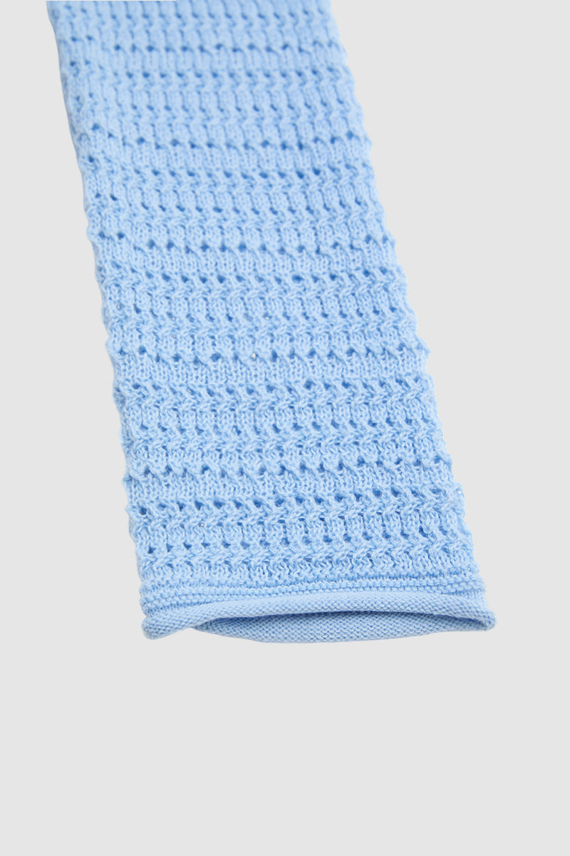 Pointelle Knit Round Neck Long Sleeve Sweater