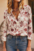 Floral Print Button Up Long Sleeve Shirt