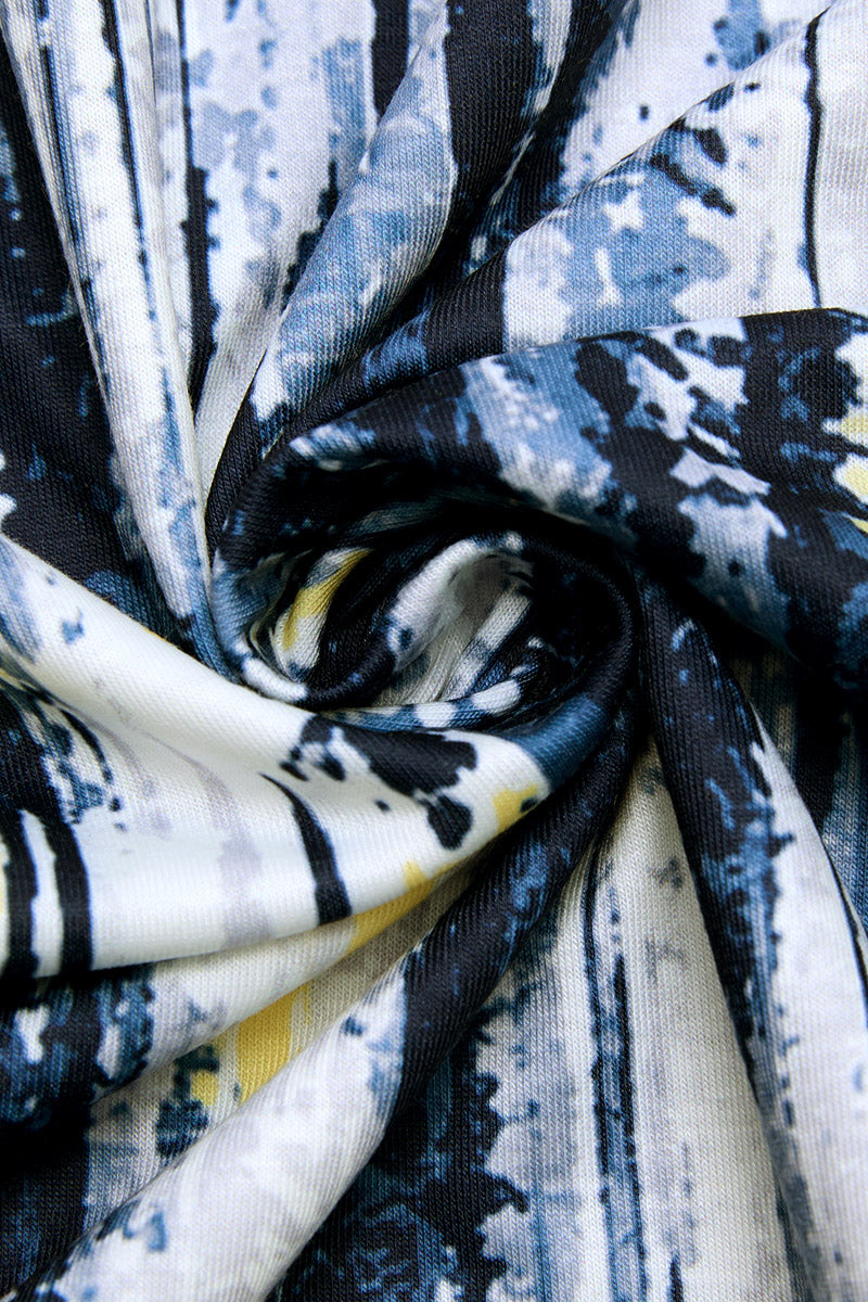 Allover Print Ring Linked Hollow Out V Neck Tank Top