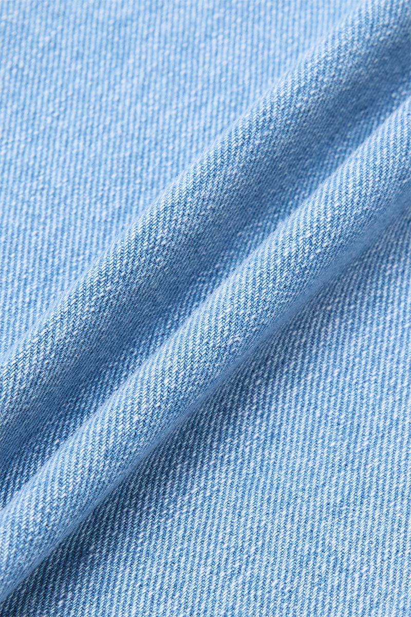 Wash Asymmetrical Stitch Detail Mid Waist Straight Leg Jeans